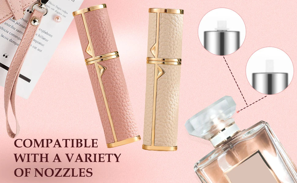 Louischanzl 5ML Leather Perfume Bottle – Refillable Portable Travel Mini Spray Atomizer | Empty Cosmetic Container