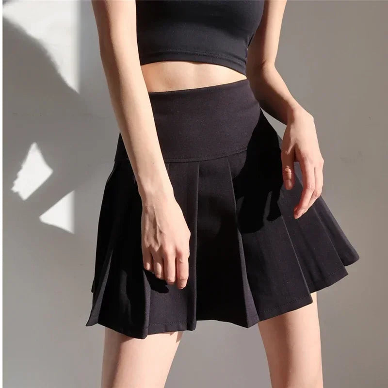 American School Y2K Style High Waist Pleated Mini Skirt – Summer Sexy Hotsweet Short Skirt for Women 2024