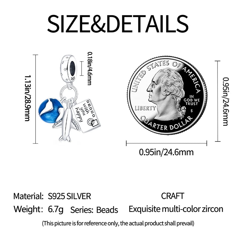 925 Sterling Silver Golden London Big Ben Charm Pendant | Travel Series Bead for Women DIY Bracelet Jewelry Gift