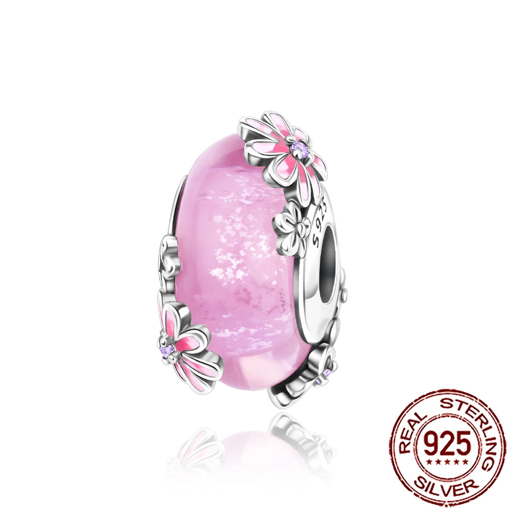 2025 New 925 Sterling Silver Colorful Murano Glass Beads | Fit Original Pandora Bracelet & Necklace DIY Jewelry