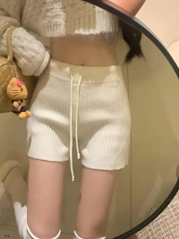 High Waist Knitted Wool Wide-Leg Pants for Women – Autumn Casual Straight Bootcut Trousers