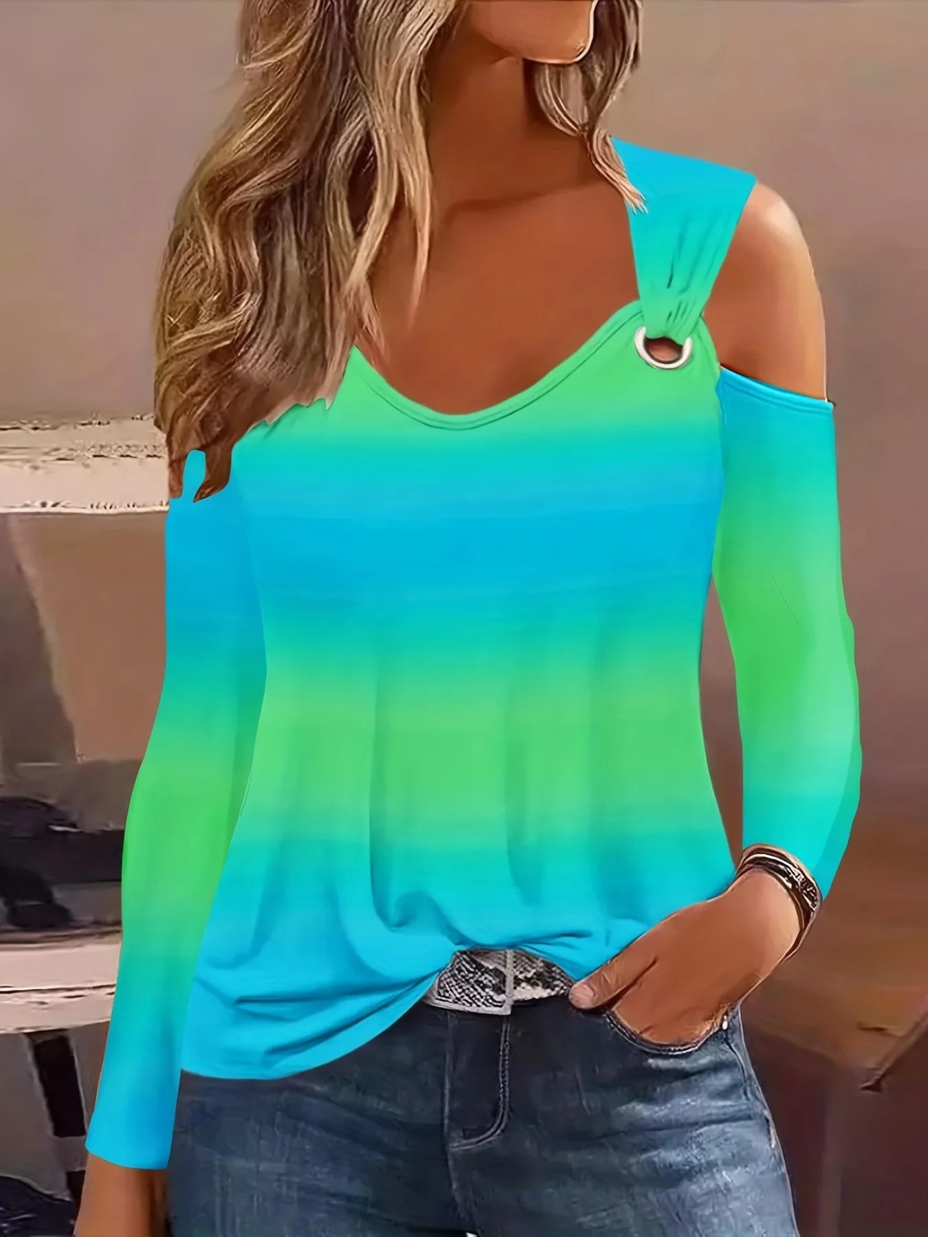 Plus Size Autumn Metal Button V-Neck Shirt Blouse – Casual Pullover Women Top 2023 🍂✨
