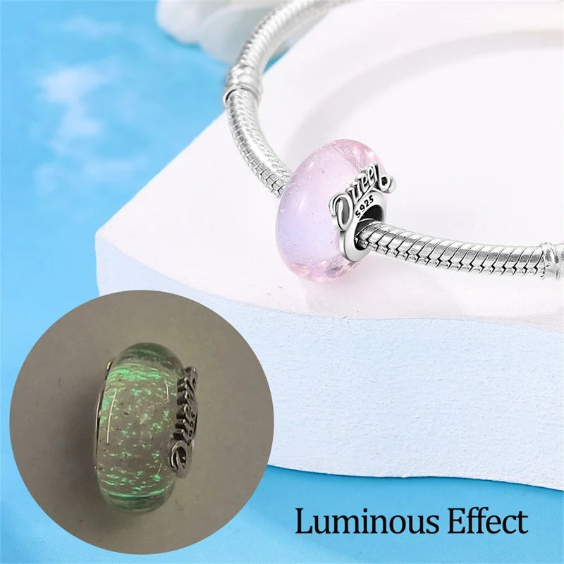 925 Sterling Silver Round Colored Zircon Spacer Beads – Fits Pandora Original Bracelets DIY Exquisite Party Jewelry