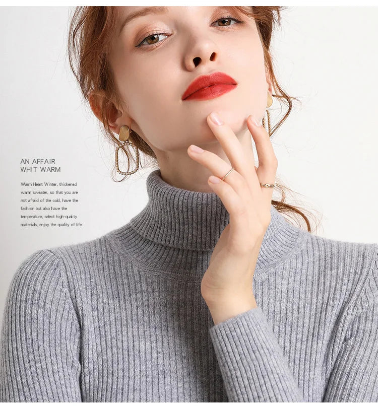 Heliar Women’s Fall Turtleneck Sweater – Soft Knitted Cashmere Pullover, Basic Warm Jumper for Autumn Winter 2024