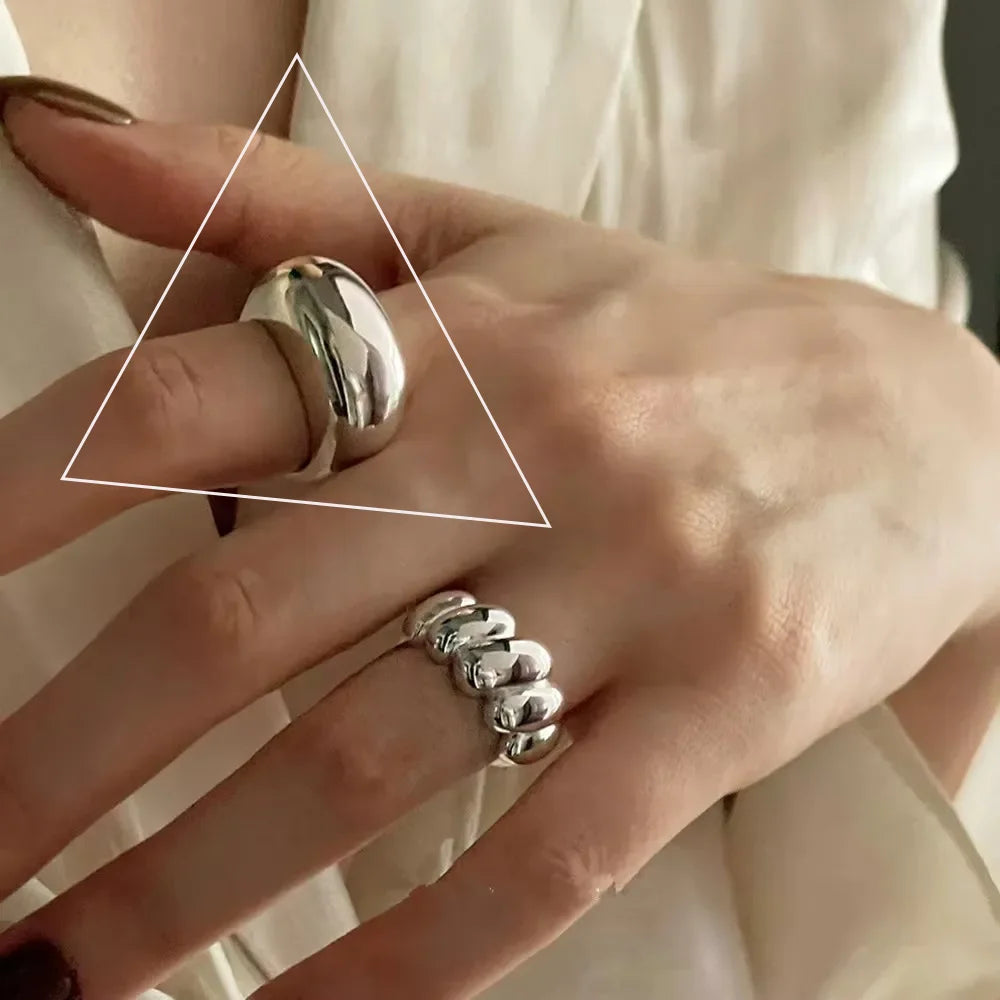 VENTFILLE 925 Sterling Silver Irregular Geometry Ring – Women’s Minimalist Jewelry Gift