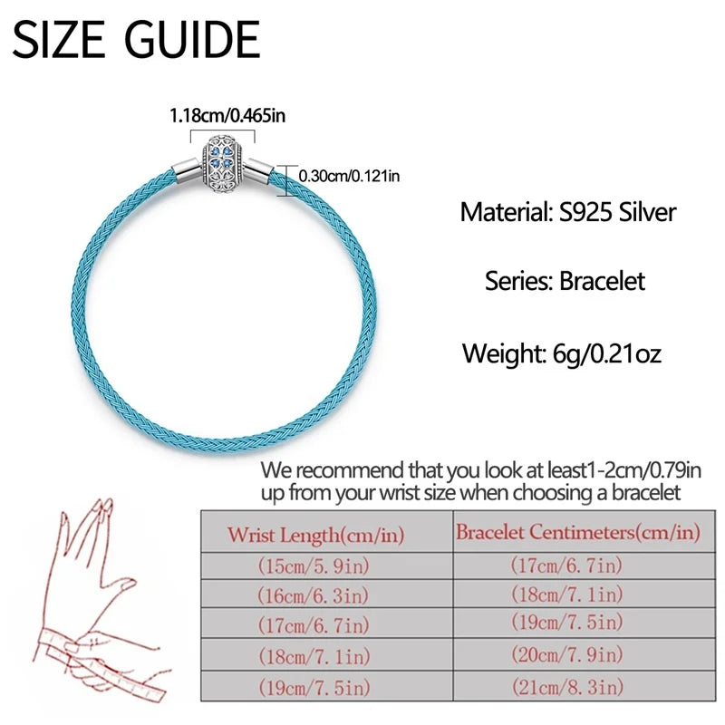 925 Sterling Silver Rainbow Leather Braided Bracelet | Eternal Love Stars & Moon Charm – DIY Women’s Beaded Jewelry Gift