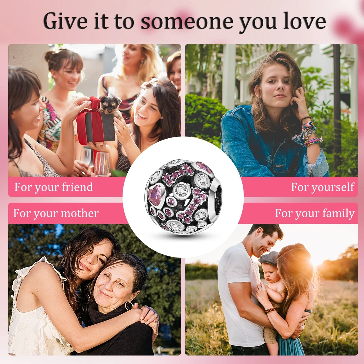 S925 Silver Heart Love Mom Infinity Charm | Dangle Bead Fit Bracelet Jewelry Mother’s Day Gift