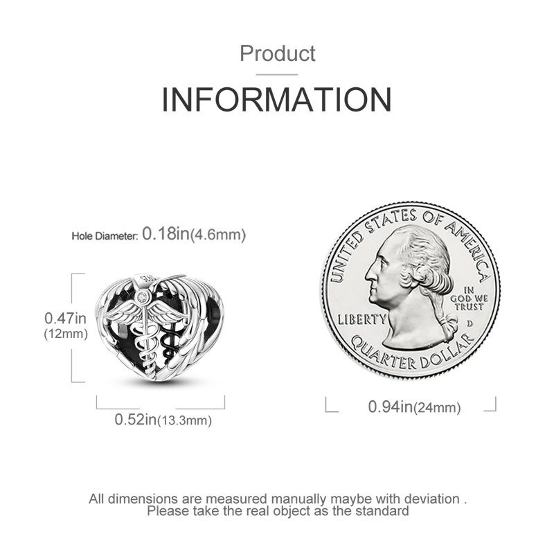 925 Sterling Silver Star, Moon & Heart Safety Chain | CZ Beads Angel Wing Charm for Original Bracelet DIY Jewelry