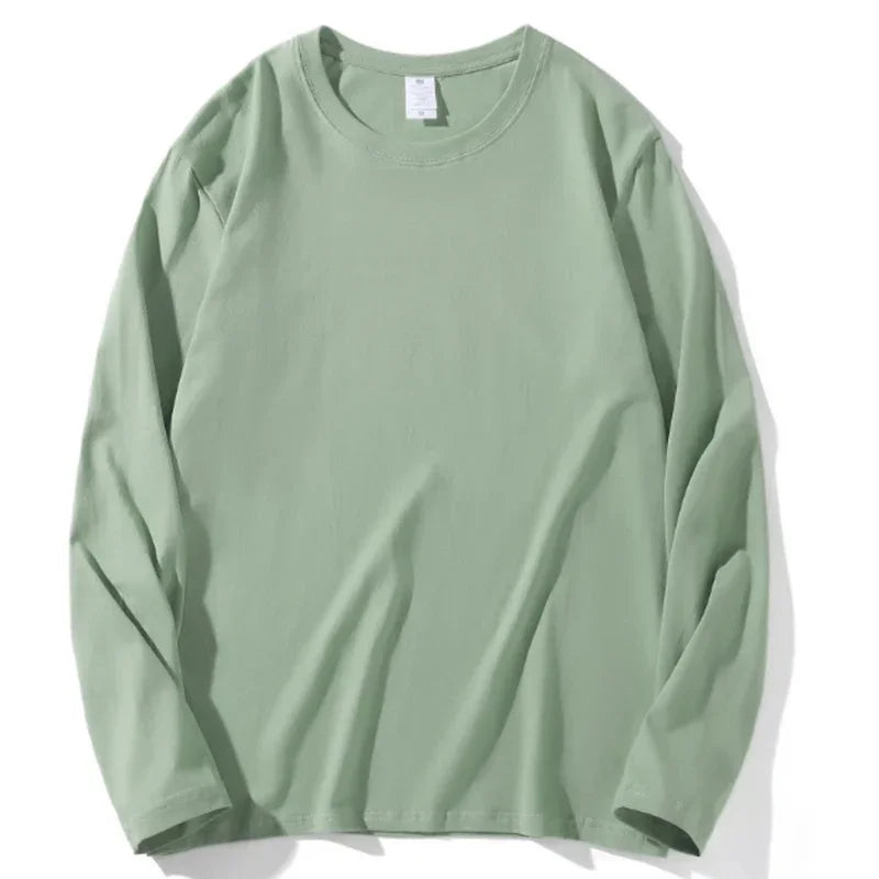 Autumn Korean-Style Long Sleeve T-Shirt for Women | Versatile Streetwear Casual Solid Color Top