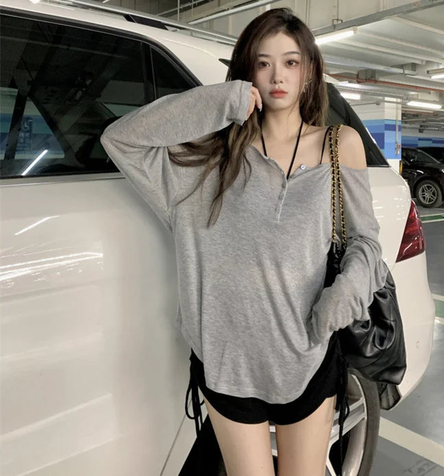 Loose Long Sleeve Women’s T-Shirt – Sun Protection Cover-Up | Spring Autumn Lightweight Casual Comfortable Top
