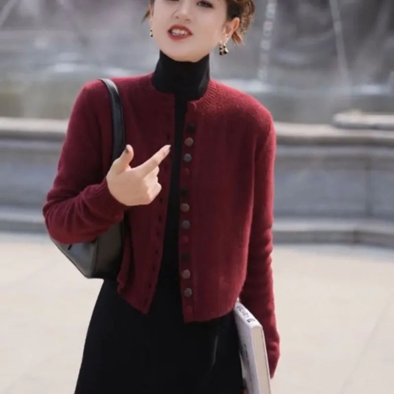Women’s Thin Knit Cardigan Sweater | Autumn Casual Outerwear & Streetwear Jacket
