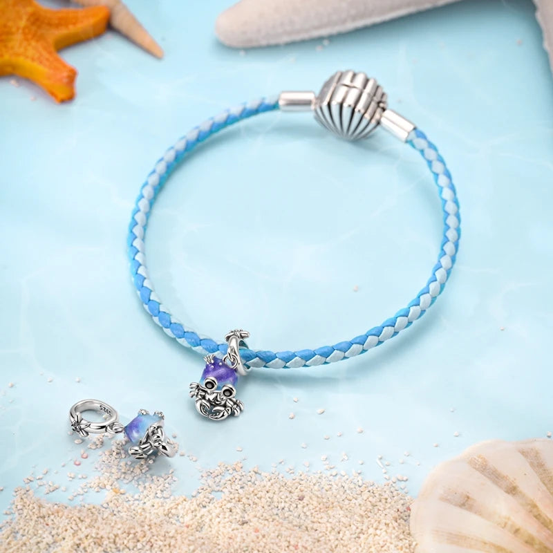 New Summer Ocean Silver Plated Sea Turtle & Starfish Shell Charm | DIY Bracelet Jewelry for Women