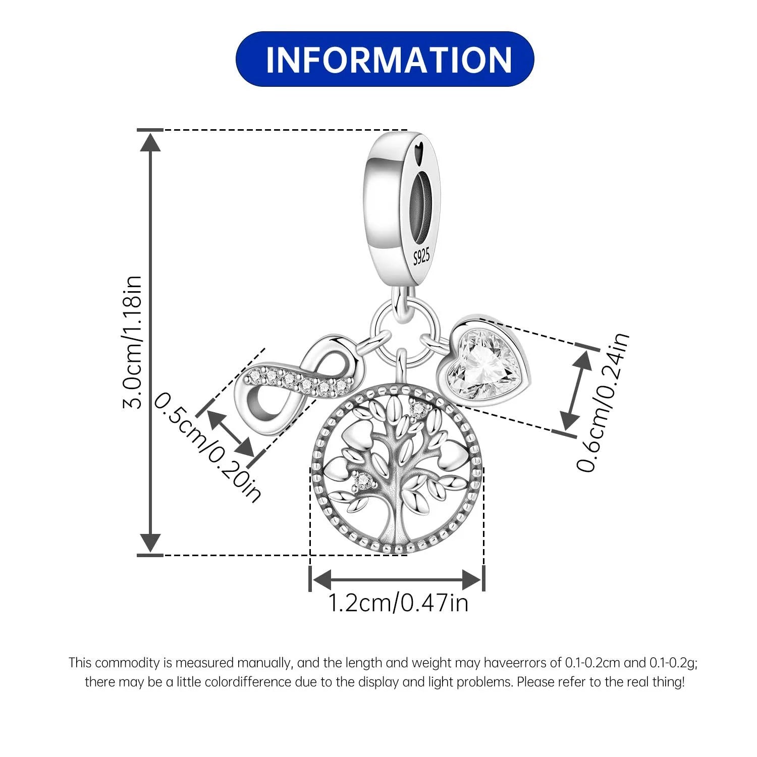 925 Sterling Silver Mother Daughter Love Embrace Pendant Charm | Heart Shaped Bracelet Bead DIY Fine Jewelry Gift