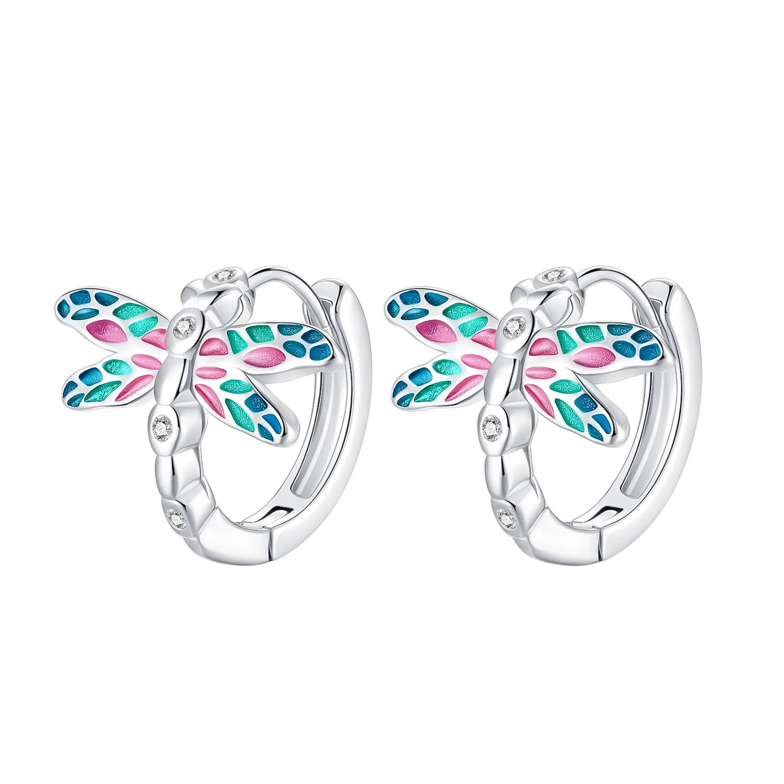Original 925 Sterling Silver Fruit Series Earrings | Cherry & Strawberry Zircon Hoop Studs for Women Girls Party Jewelry