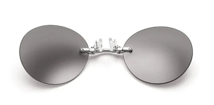 CRIXALIS Round Rimless Sunglasses Men – Matrix Morpheus Clamp Nose Mini Frameless UV400 Brand Design Glasses