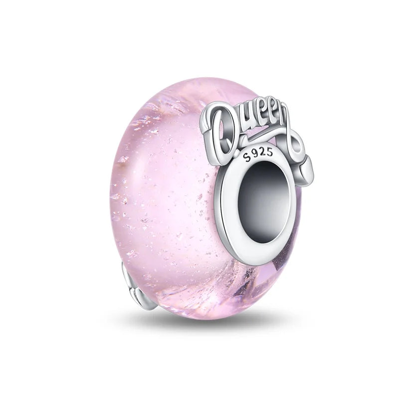 925 Sterling Silver Round Colored Zircon Spacer Beads – Fits Pandora Original Bracelets DIY Exquisite Party Jewelry