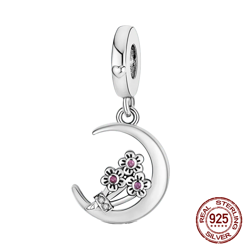 925 Sterling Silver Number & Puppy Family Beads Pendant | Fit 4mm Hole Bracelets