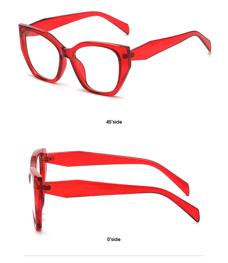 Luxury Cat Eye Myopia Glasses 👓 Tortoiseshell Oversize Anti-Blue Light