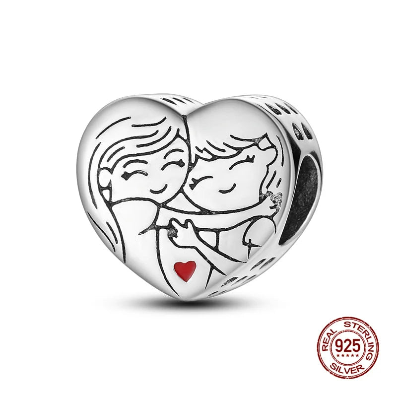 Original 925 Silver Colorful Heart Charm Beads | Fit 3mm Bracelets & Necklaces, Women’s DIY Fine Jewelry Gift