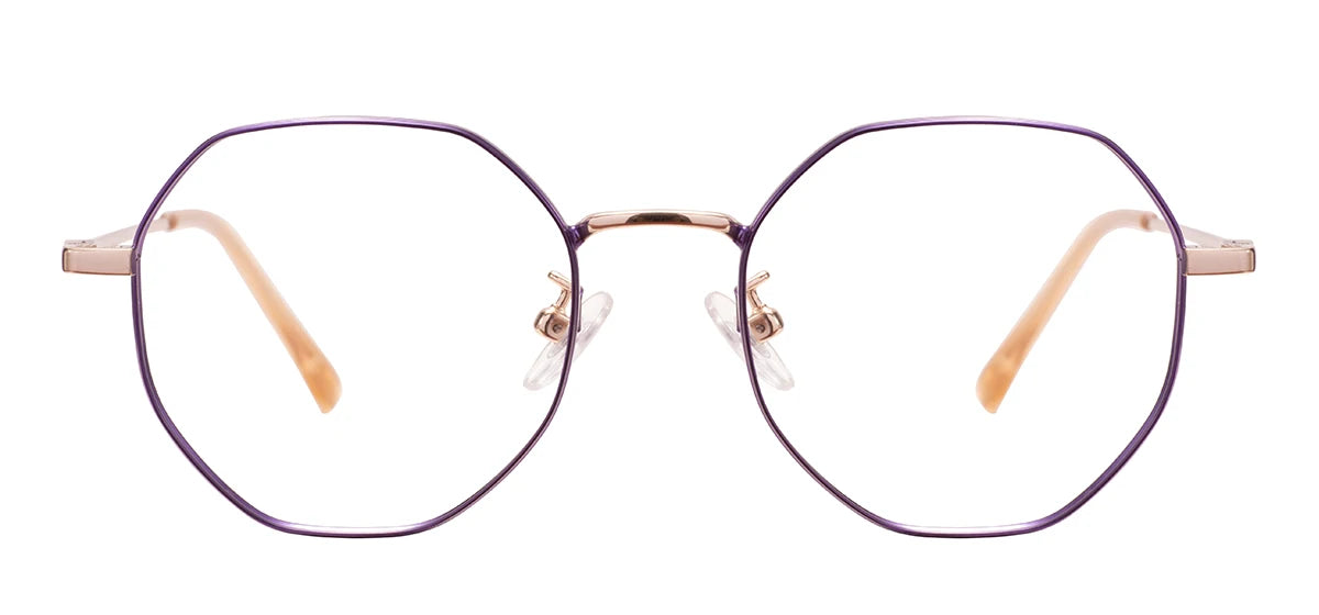 Geometric Colorful Round Glasses – Unisex Metal Full Rim Stylish Eyewear for Prescription Lenses