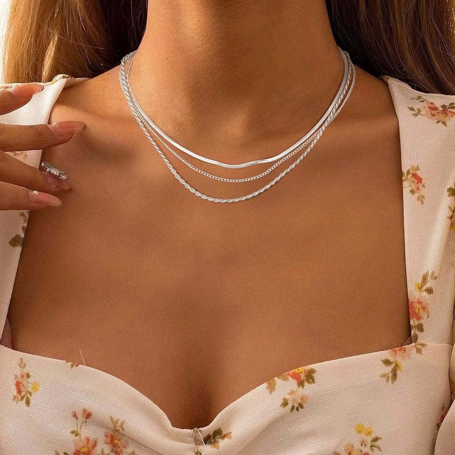 Gold & Silver Plated Snake Chain Choker Necklace for Women – Elegant Gold Jewelry Gift