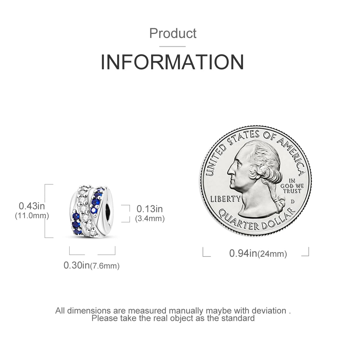 925 Sterling Silver Pave Clip Charms with Safety Chain | Colored Beads Stopper Clasp Fit Original Pandora Bracelet Jewelry