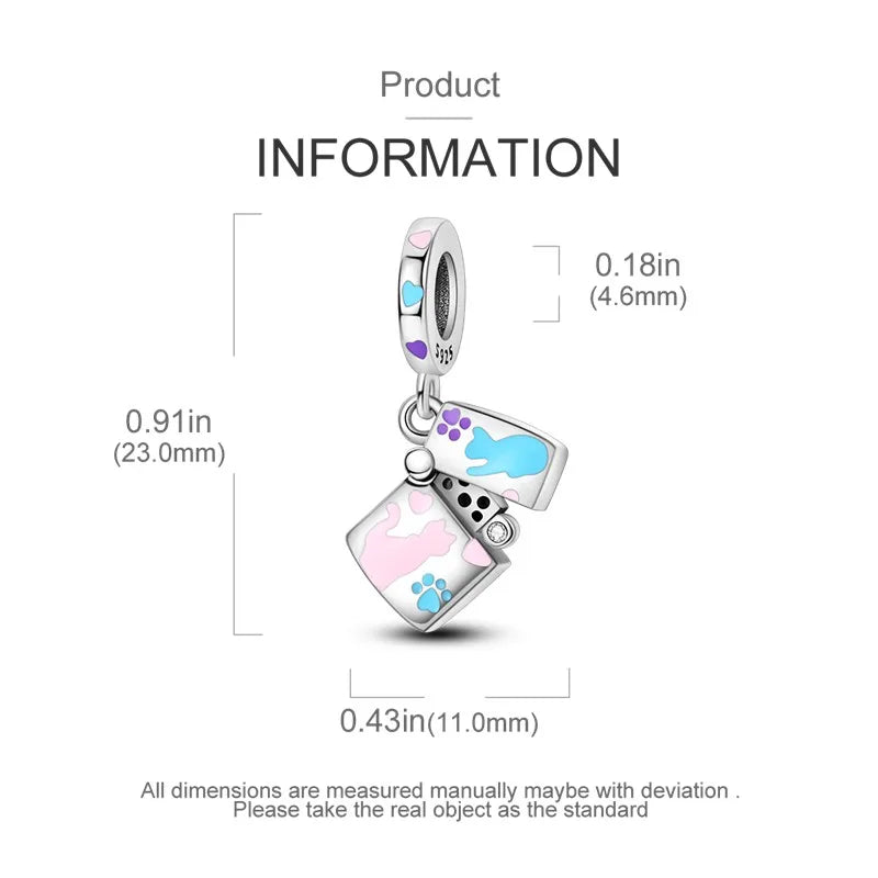 925 Sterling Silver Funny Playable Charms Beads | Smart Watch Tarot Bike Travel Dangle Fit Pandora Bracelet DIY Jewelry