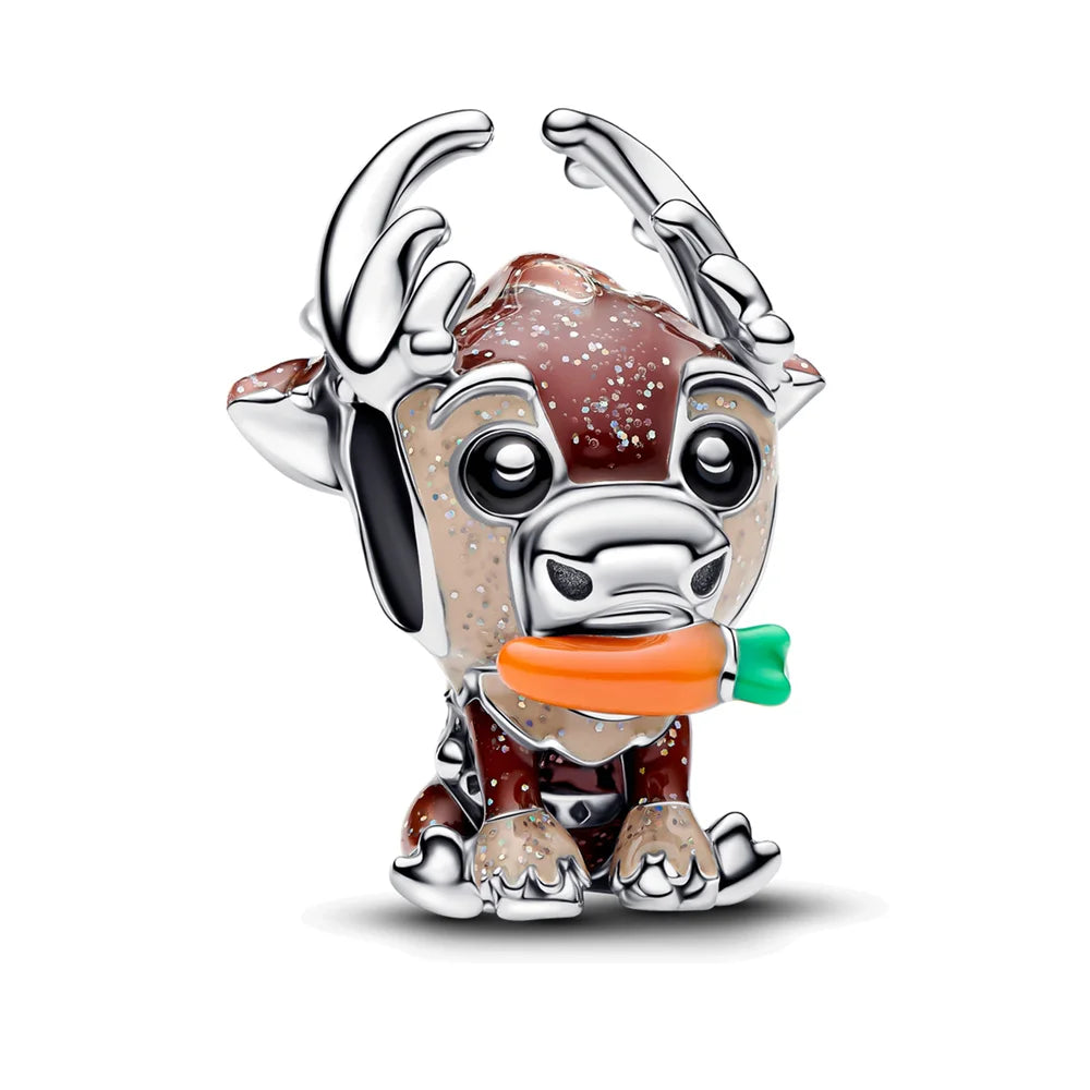 Sparkling Christmas Butterfly Bell Moon Charms | 925 Silver Beads Fit Original Pan Bracelet | DIY Women Jewelry New Year Gift