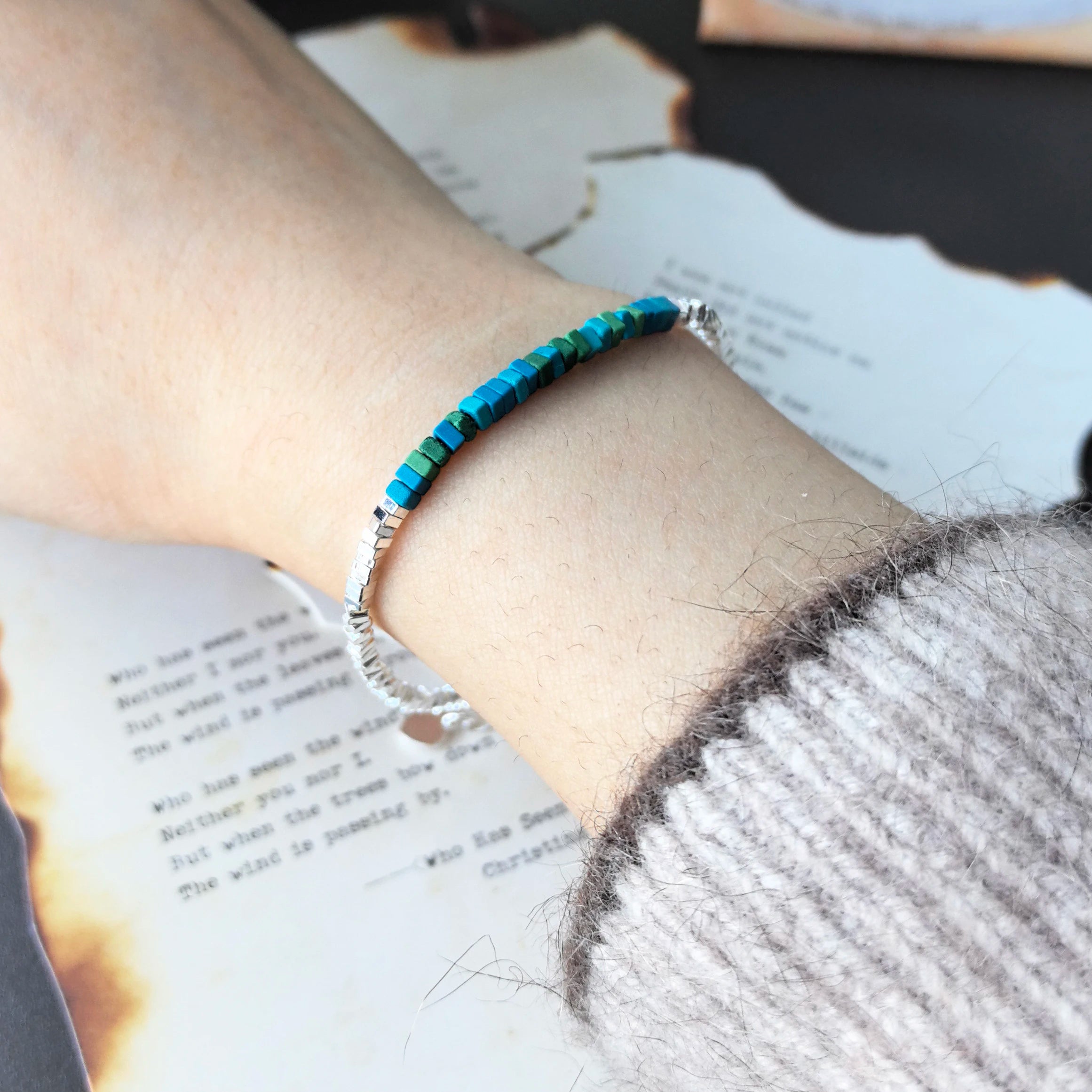 925 Sterling Silver Green Leaf Bracelet | Elegant Nature-Inspired Bangle for Women Girls Fashion Jewelry Gift