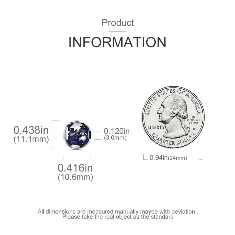 Blue Series 925 Sterling Silver Charms | Butterfly, Earth & Ocean Beads Pendants Fit Original Bracelet DIY Jewelry