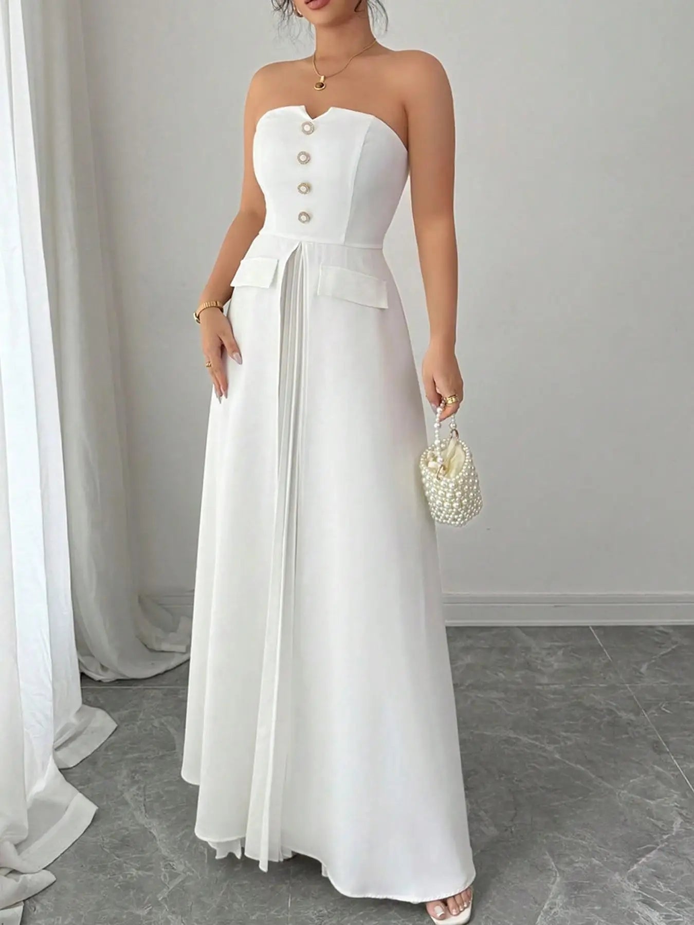 Women's Striped Print Wide Leg Dress 👗 Elegant Sleeveless Long Dress 🌸 Party Holiday Wedding Guest Outfit ✨