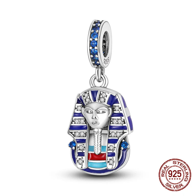 Hot Bible Cross Pink Zircon Charm – 925 Sterling Silver DIY Bracelet for Women