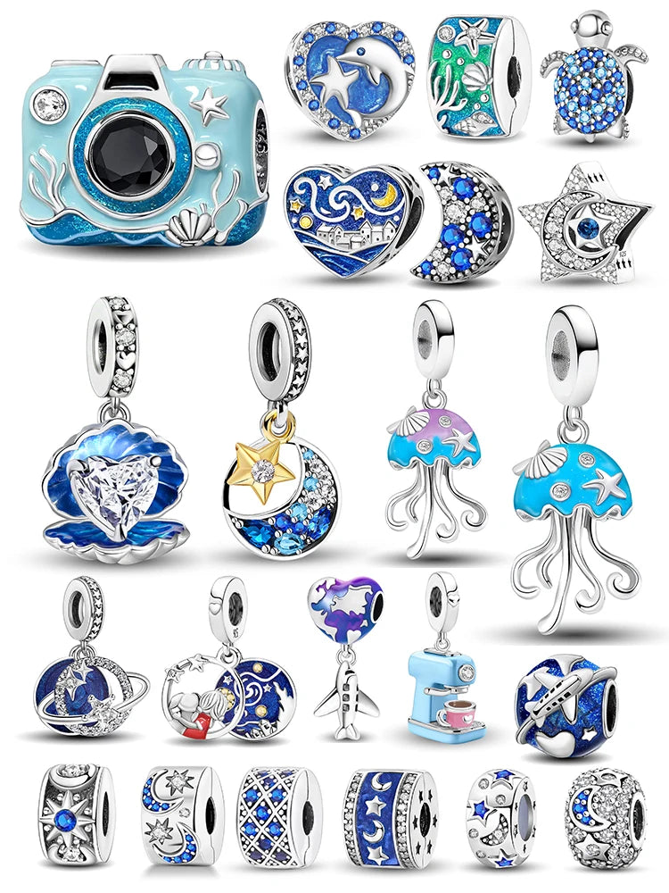 925 Sterling Silver Turtle Dolphin Series Charms | Ocean Beads Fit DIY Bracelet Necklace Women Jewelry Gift