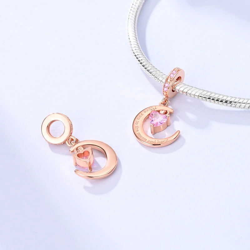 925 Sterling Silver Colorful CZ Zircon Dangle Charm | 2025 New Fashion Bead | Fits Pandora Bracelet | DIY Jewelry Gift