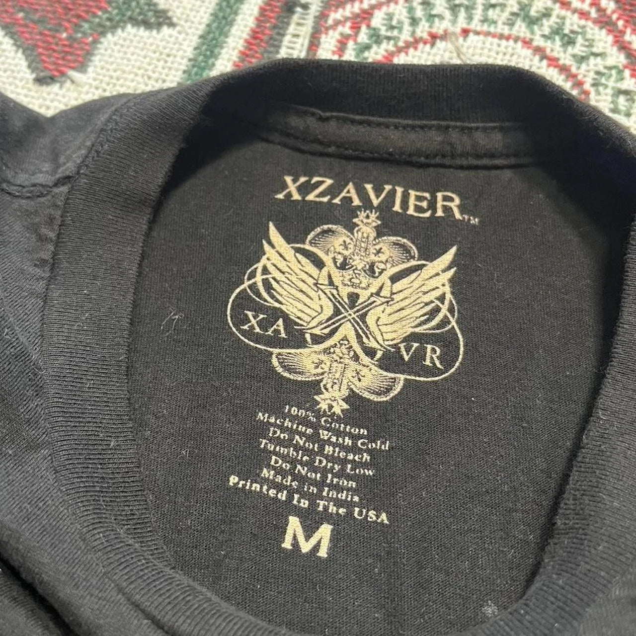 Vintage Avirex Black Short Sleeve T-Shirt | Rhinestone Double-Sided Print Retro Streetwear Top