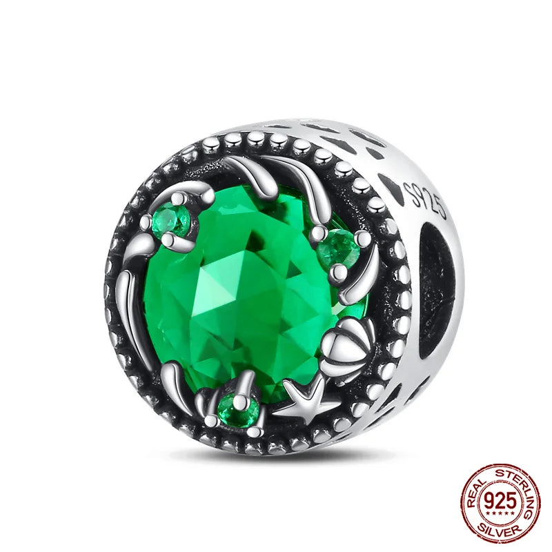 Blue Ocean Series 925 Sterling Silver Turtle Crab Mermaid Charms for 3mm Bracelet