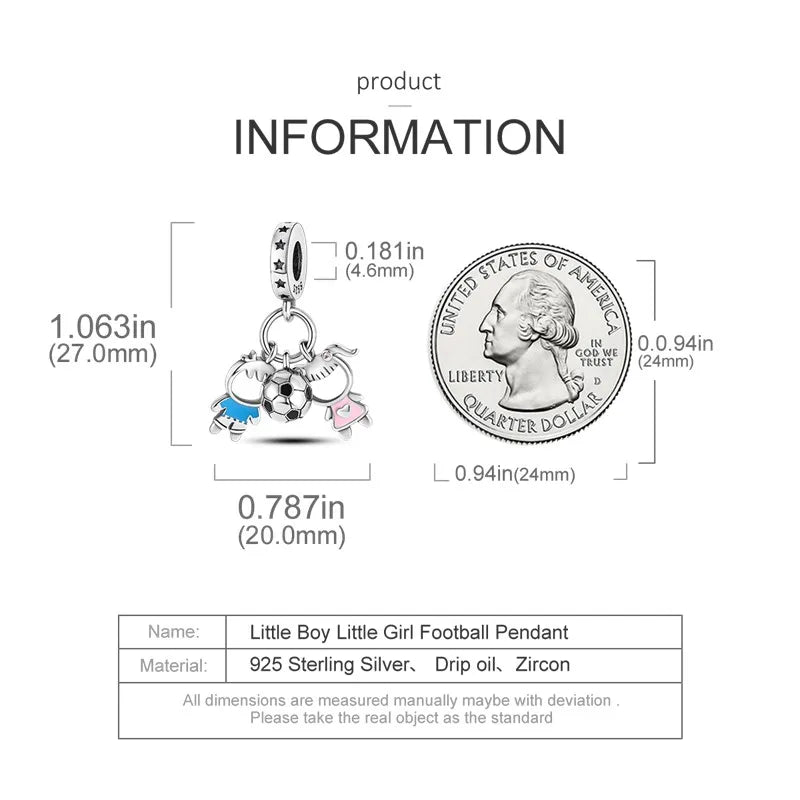 925 Sterling Silver Love Football Cup Charm Beads – Sport, Beer & Travel Pendants Fit Original Pandora Bracelet & Necklace