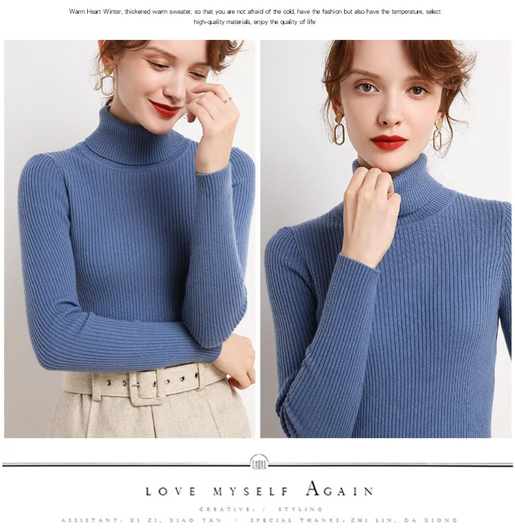 Heliar Women’s Fall Turtleneck Sweater – Soft Knitted Cashmere Pullover, Basic Warm Jumper for Autumn Winter 2024