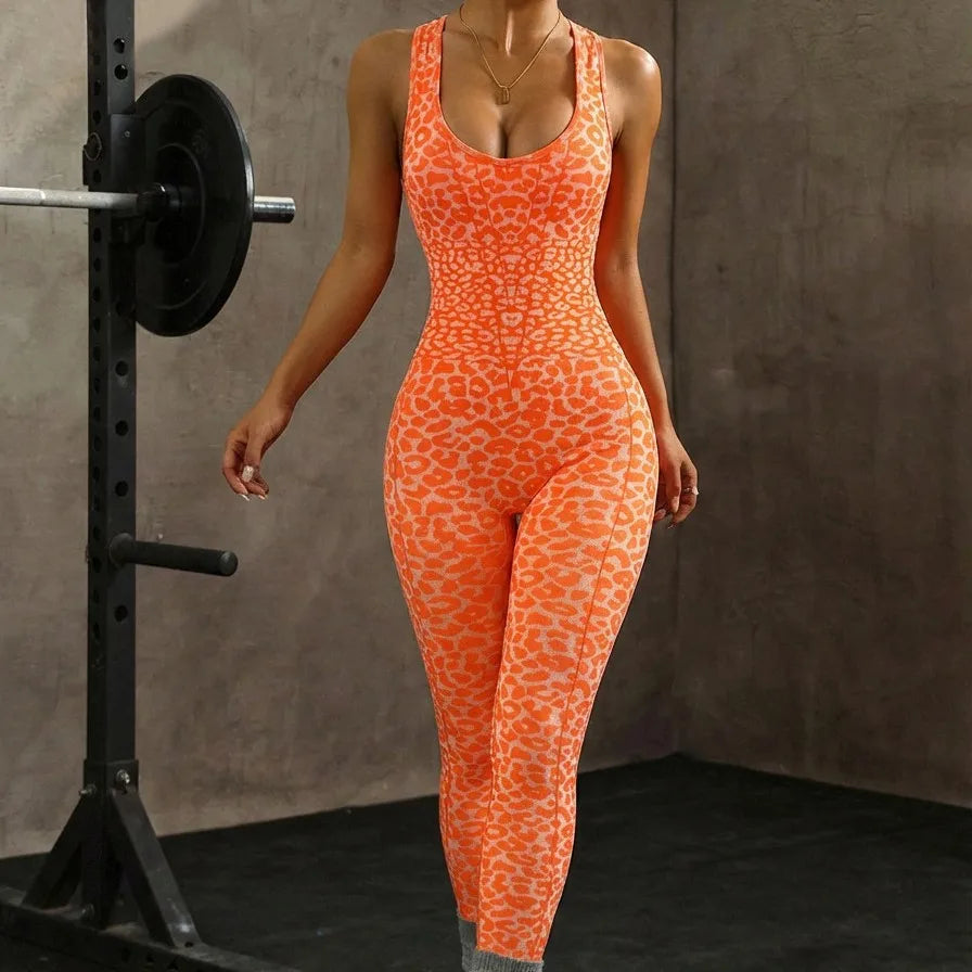 Women’s High Elasticity One-Piece Sports Yoga Suit – Cross Strap Backless Tight Fit 🧘‍♀️✨