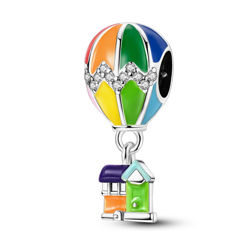 925 Sterling Silver Colorful CZ Zircon Dangle Charm | 2025 New Fashion Bead | Fits Pandora Bracelet | DIY Jewelry Gift