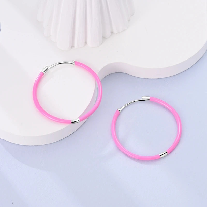 925 Sterling Silver Creative Hoop Earrings | Dangler Charms with Pave CZ for Women