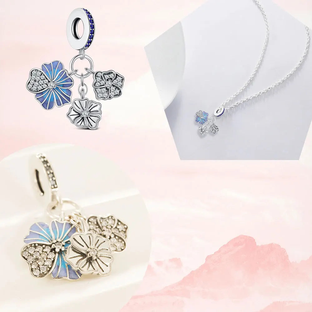 925 Sterling Silver Lotus Charm Bead | Fit Pandora Bracelet DIY Women’s Fashion Jewelry