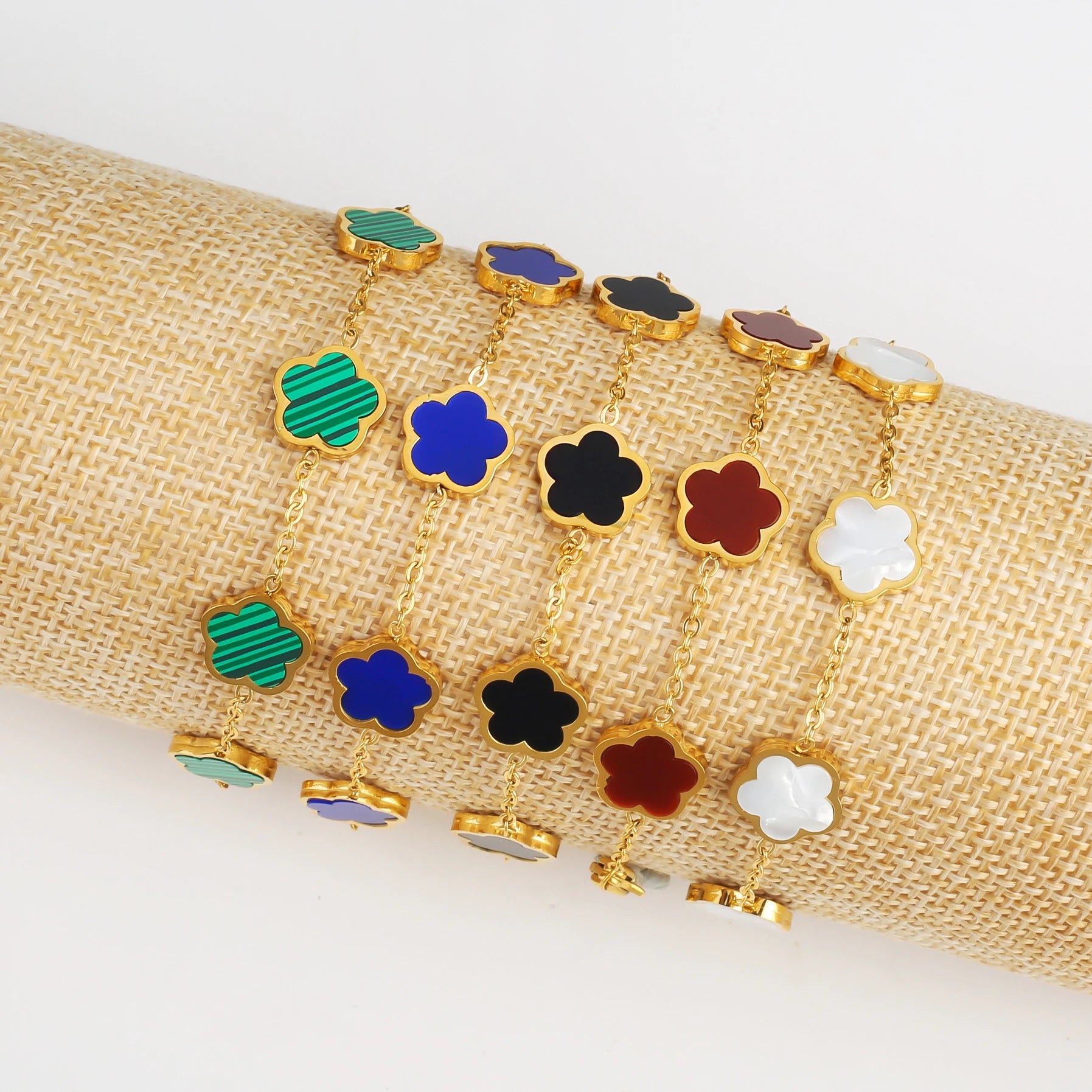 Stainless Steel Leaf Flower Jewelry Set | Non-Fading Minimalist Pendant Necklace, Earrings & Bracelet – Women’s Fashion Set