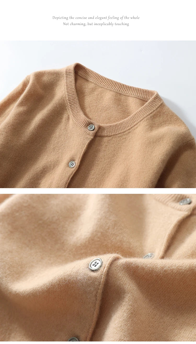 Off-Season Knitted Open Cardigan – Women’s Loose Round Neck Outerwear | Large Size Sweater for Spring & Autumn