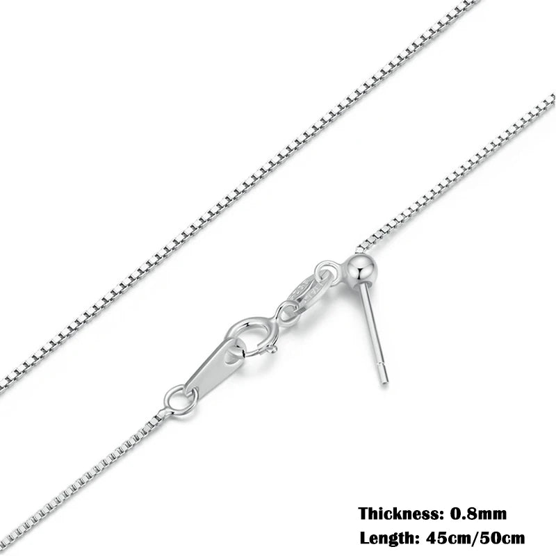 BAMOER Classic 925 Sterling Silver O-Chain Necklace – Adjustable Box Chain for Women