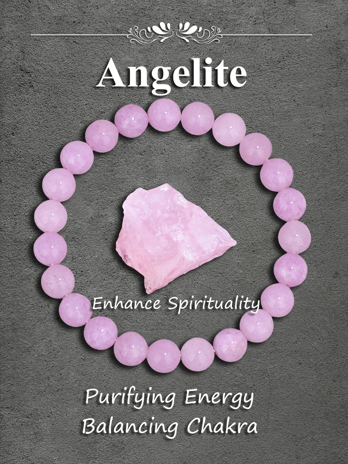 Original Pink Zebra Stone Bead Bracelet – Natural Reiki Healing Crystal Jewelry for Positive Energy & Balance Women Men