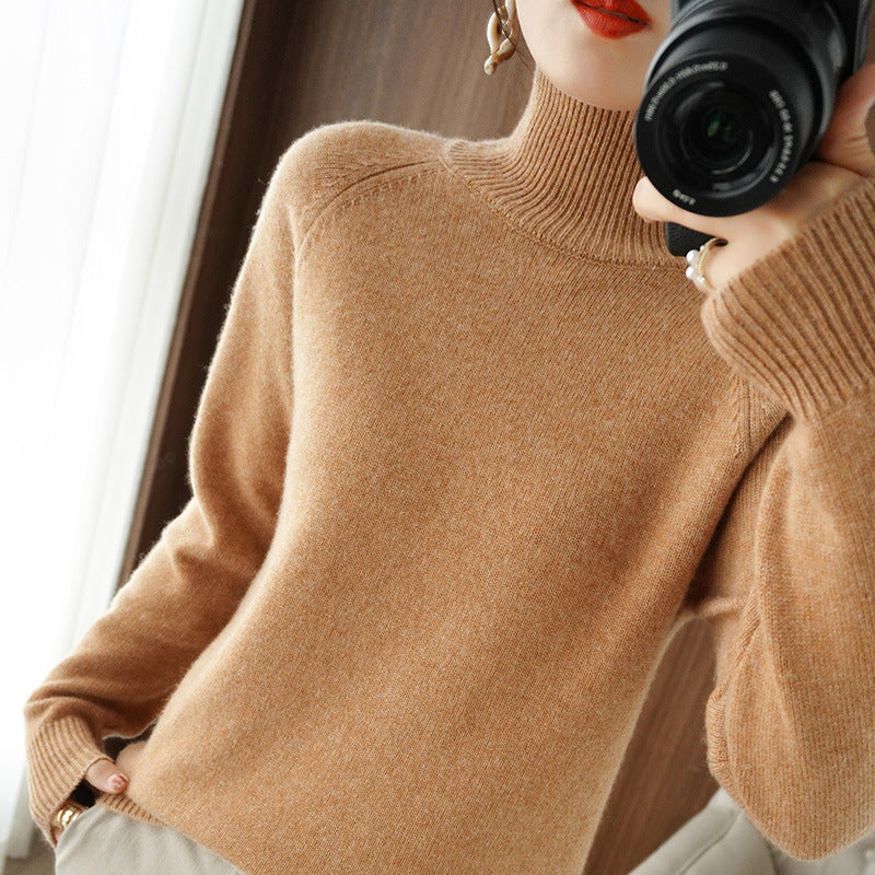 2025 Casual Autumn Winter Women Turtleneck Sweater – Thick Warm Long Sleeve Korean Knit Pullover