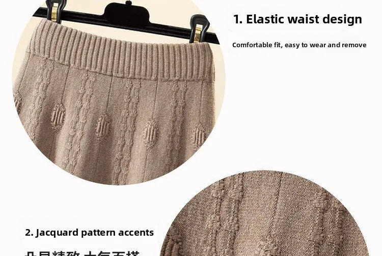 High Waist Knitted Midi Skirt – Women’s Sweater Matching Large Flounce A-Line Umbrella Skirt | Spring, Autumn & Winter