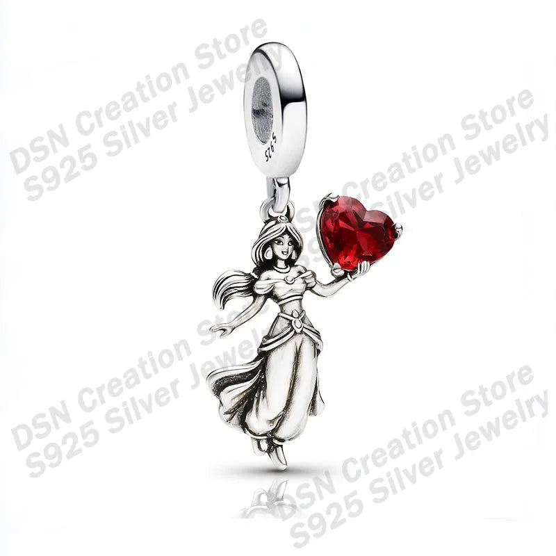 925 Sterling Silver Disney Charms | Stitch, Mickey & Cheshire Cat Beads for Original Bracelet Halloween Jewelry Gift