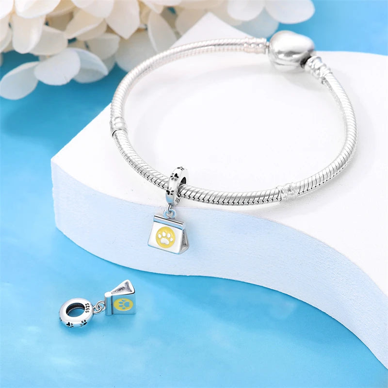 925 Sterling Silver Chocolate & Coffee Charm Beads | Fits Original Pandora Bracelet | DIY Jewelry Souvenir Gift